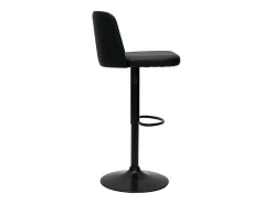 Set de 2 taburetes de cocina ajustables de poliuretano negro y metal negro MONTI