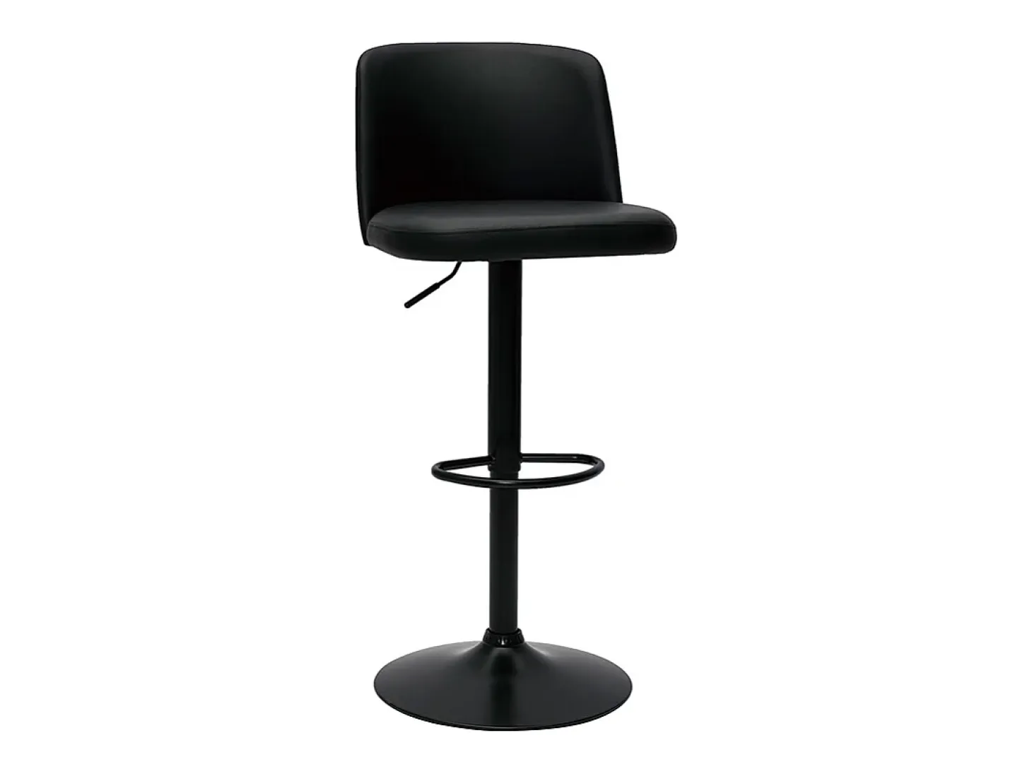 Set de 2 taburetes de cocina ajustables de poliuretano negro y metal negro MONTI