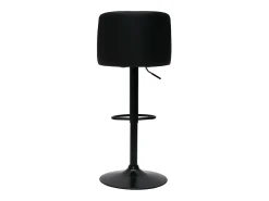 Set de 2 taburetes de cocina ajustables de poliuretano negro y metal negro MONTI
