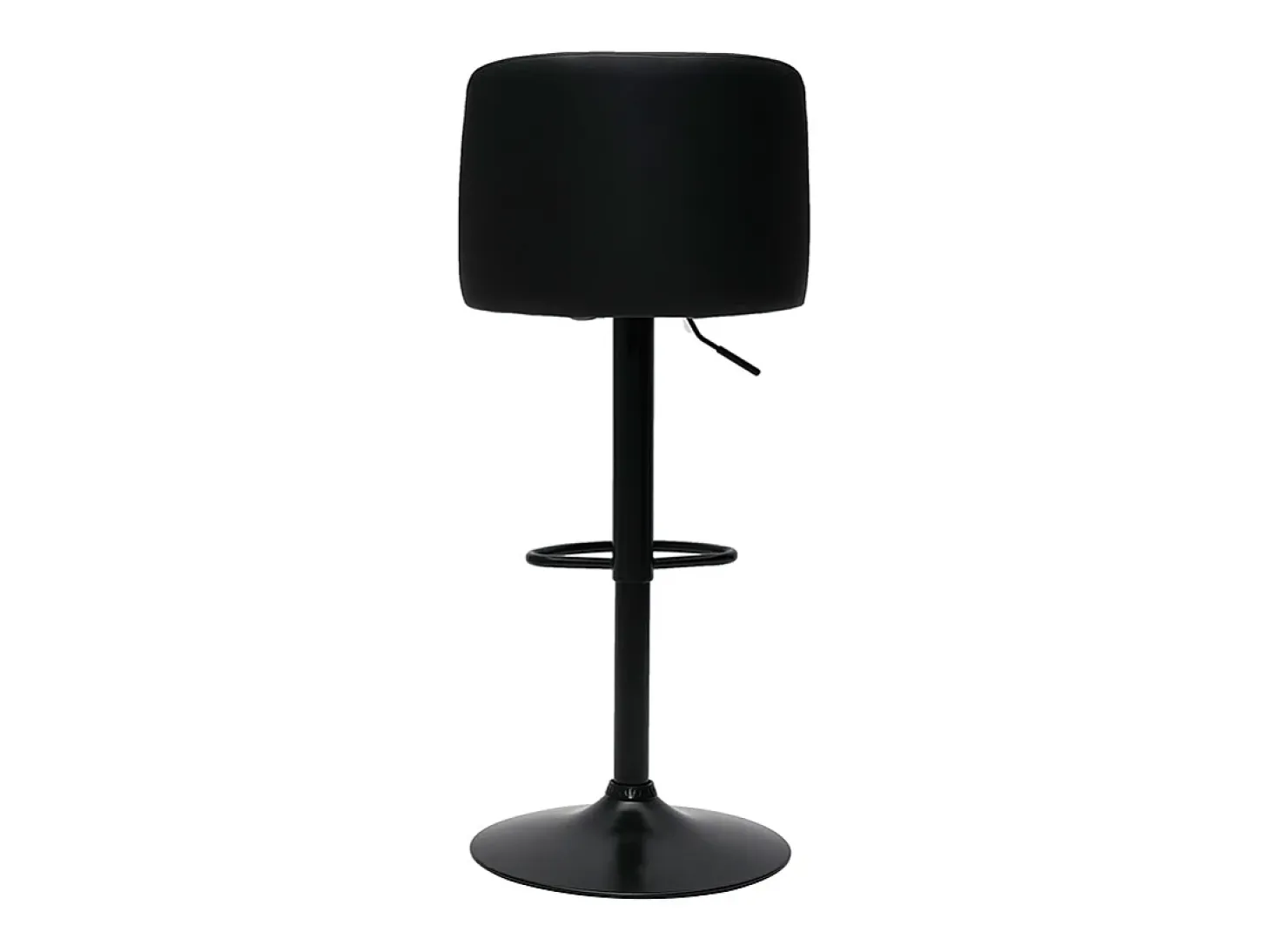 Set de 2 taburetes de cocina ajustables de poliuretano negro y metal negro MONTI