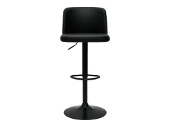Set de 2 taburetes de cocina ajustables de poliuretano negro y metal negro MONTI