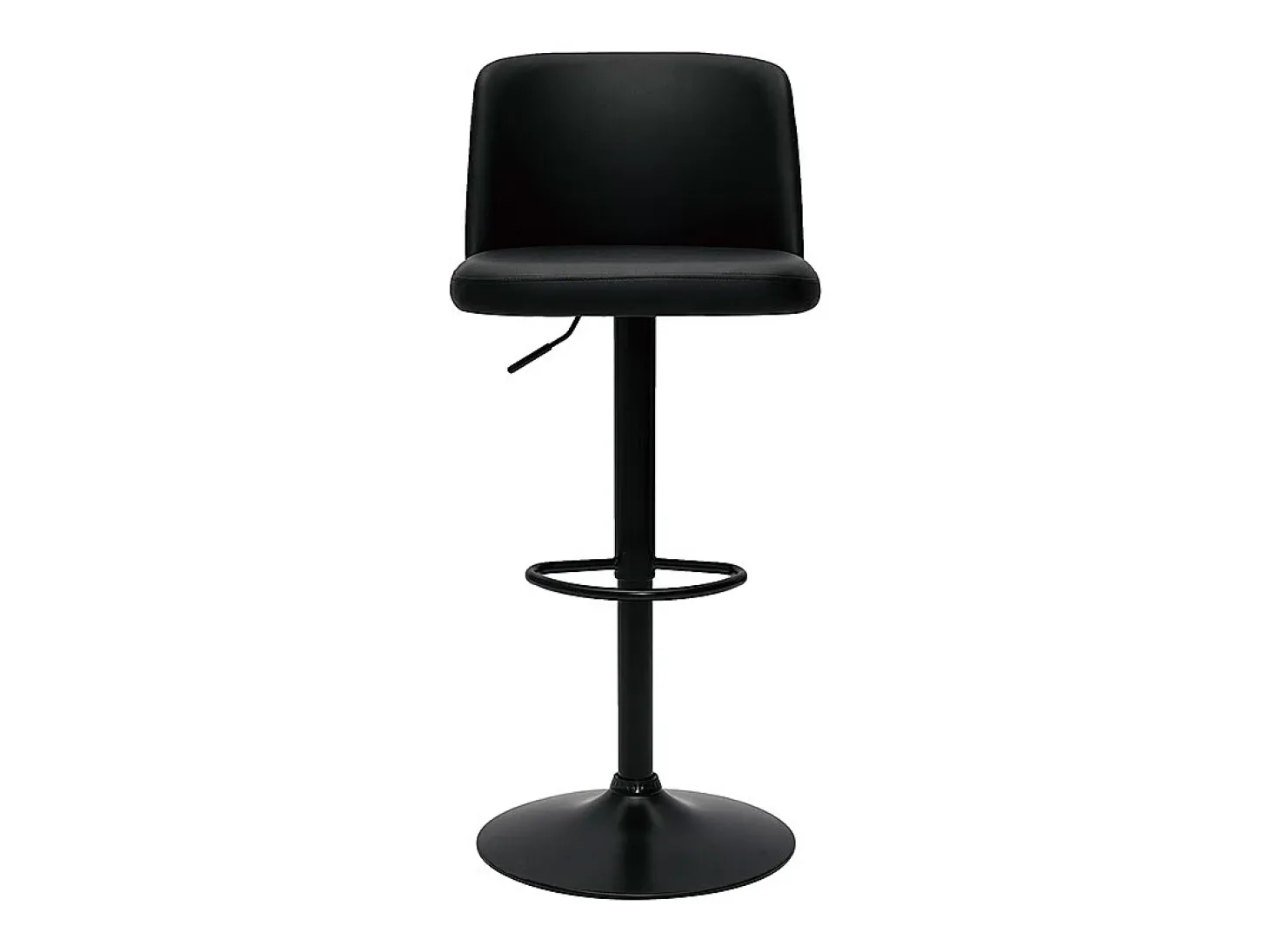 Set de 2 taburetes de cocina ajustables de poliuretano negro y metal negro MONTI