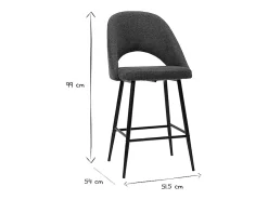 Set de 2 taburetes de cocina efecto aterciopelado texturizado verde 65 cm COSETTE
