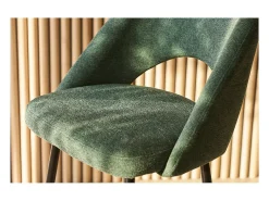 Set de 2 taburetes de cocina efecto aterciopelado texturizado verde 65 cm COSETTE