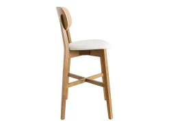 Set de 2 taburetes de cocina de madera de roble y blanco 65 cm LUCIA