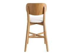 Set de 2 taburetes de cocina de madera de roble y blanco 65 cm LUCIA