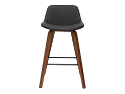 Set de 2 taburetes de cocina de diseño negro y nogal 65 cm NONIE