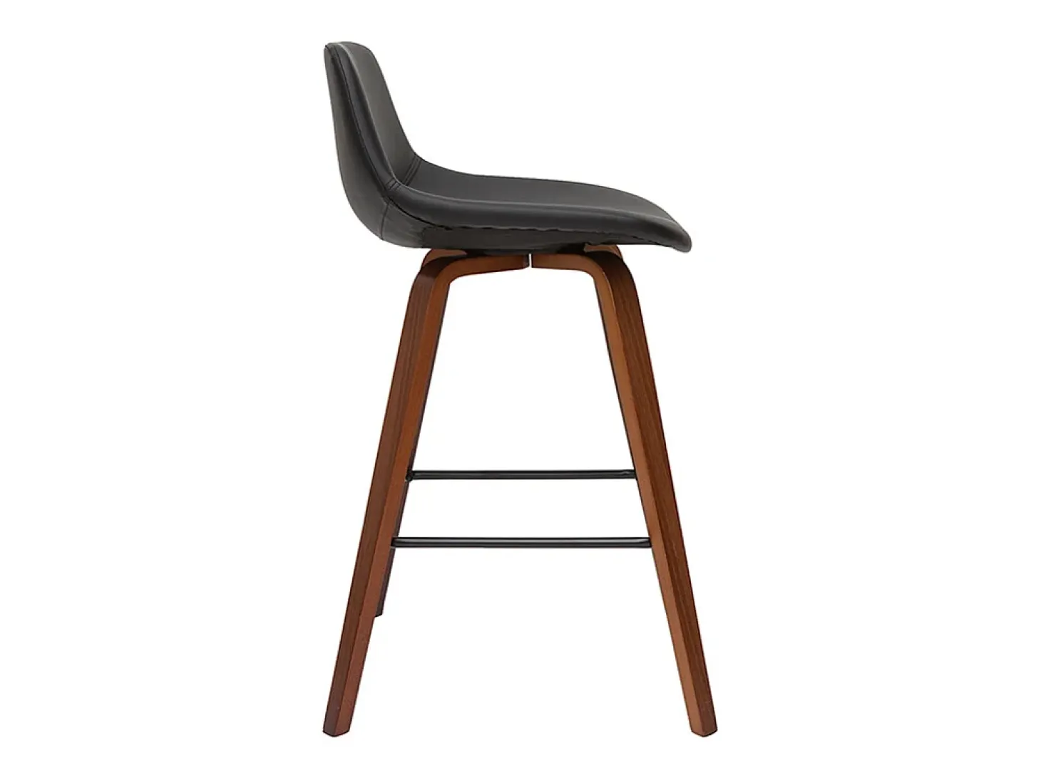 Set de 2 taburetes de cocina de diseño negro y nogal 65 cm NONIE