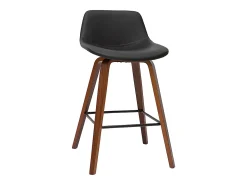 Set de 2 taburetes de cocina de diseño negro y nogal 65 cm NONIE