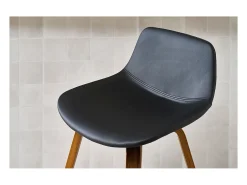 Set de 2 taburetes de cocina de diseño negro y nogal 65 cm NONIE