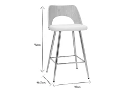 Set de 2 taburetes de cocina de diseño madera y blanco 66,5 cm FALCOM