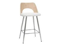 Set de 2 taburetes de cocina de diseño madera y blanco 66,5 cm FALCOM