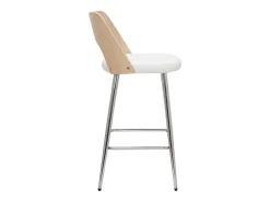 Set de 2 taburetes de cocina de diseño madera y blanco 66,5 cm FALCOM