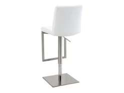 Set de 2 taburetes de cocina regulables blancos con acero cromado KYLE