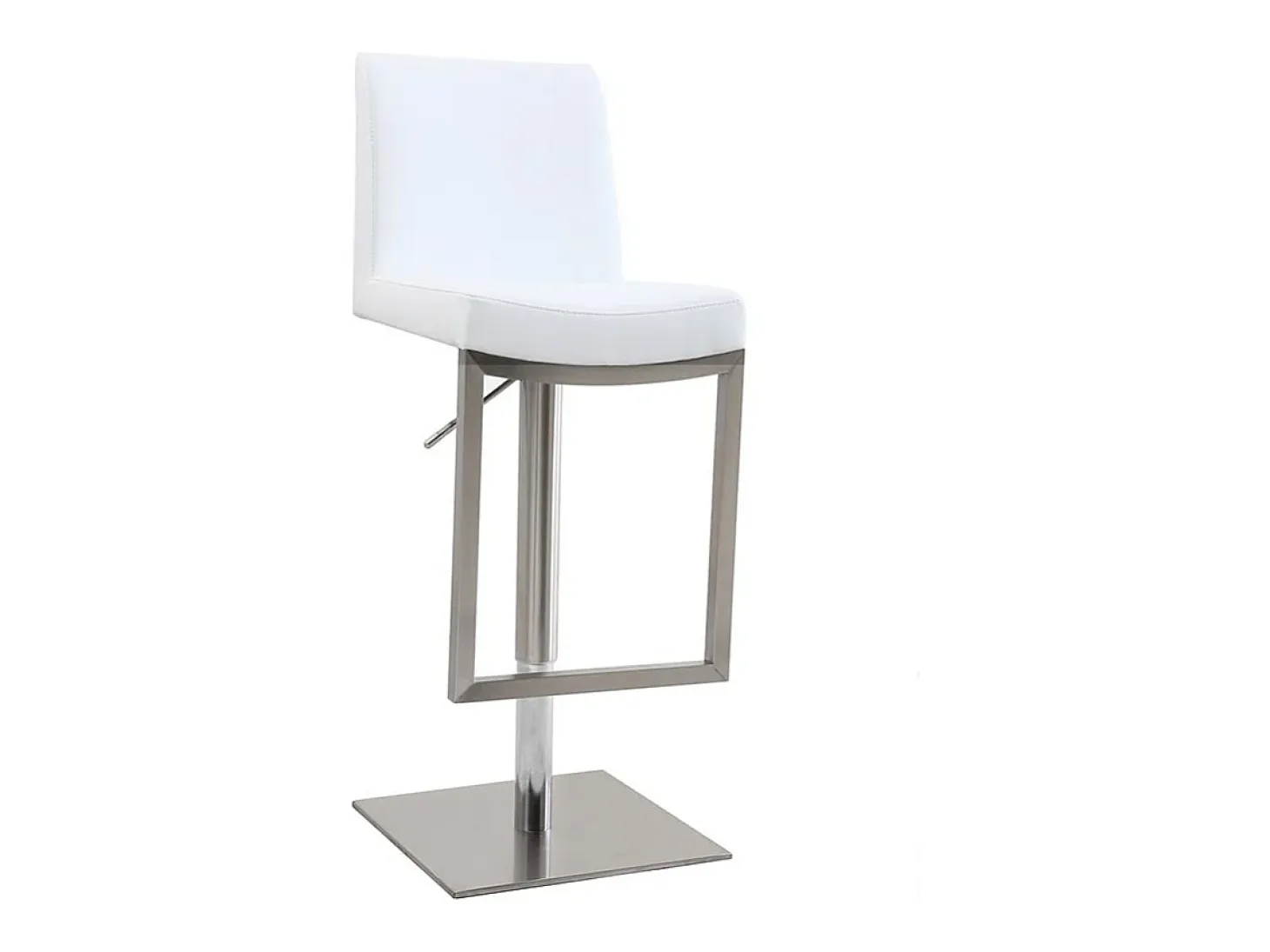 Set de 2 taburetes de cocina regulables blancos con acero cromado KYLE