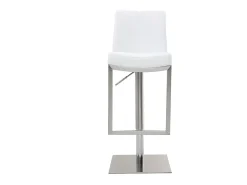 Set de 2 taburetes de cocina regulables blancos con acero cromado KYLE