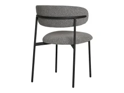 Set van 2 KORA stoelen – Bouclette stof en zwarte metalen poten-Color Gris