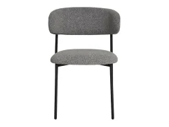 Set van 2 KORA stoelen – Bouclette stof en zwarte metalen poten-Color Gris