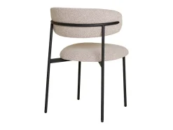 Set van 2 KORA stoelen – Bouclette stof en zwarte metalen poten-Color Gris