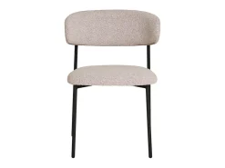 Set van 2 KORA stoelen – Bouclette stof en zwarte metalen poten-Color Gris