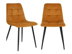 Set van 2 MODA eetkamerstoelen – Gecapitonneerd fluweel en zwarte stalen poten-Color Verde