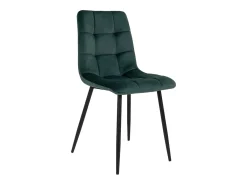 Set van 2 MODA eetkamerstoelen – Gecapitonneerd fluweel en zwarte stalen poten-Color Verde