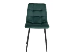 Set van 2 MODA eetkamerstoelen – Gecapitonneerd fluweel en zwarte stalen poten-Color Verde