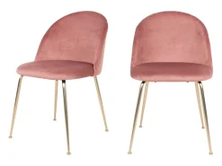 Set van 2 PINOZ fluwelen stoelen – Hedendaagse elegantie-Color Gris claro