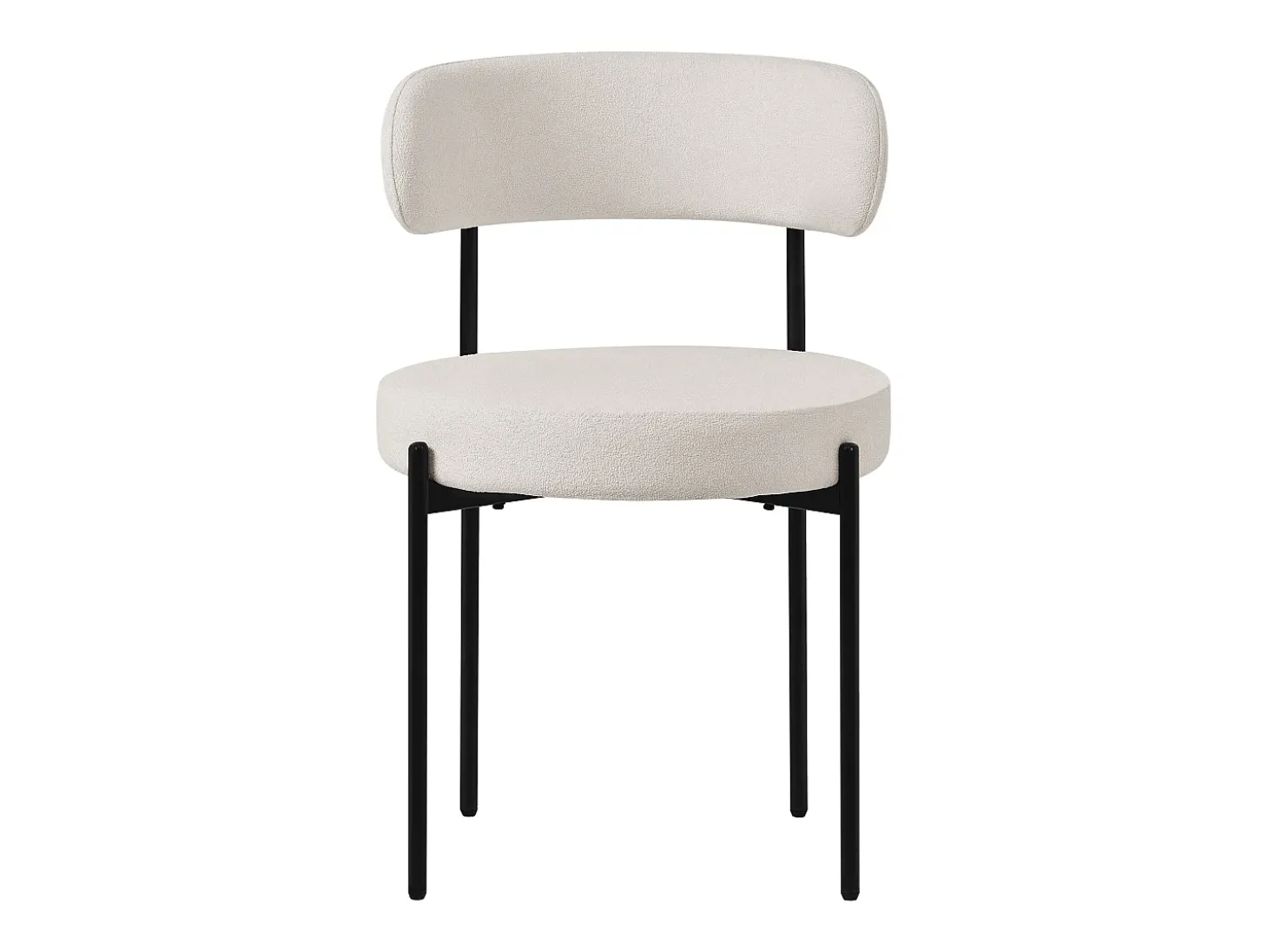 Set 4x sillas de comedor tejido teddy blanco de terciopelo ergonómico moderno