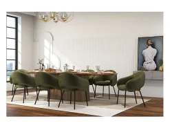 SHARP-Silla de comedor de tela luxury Kaki (x2)
