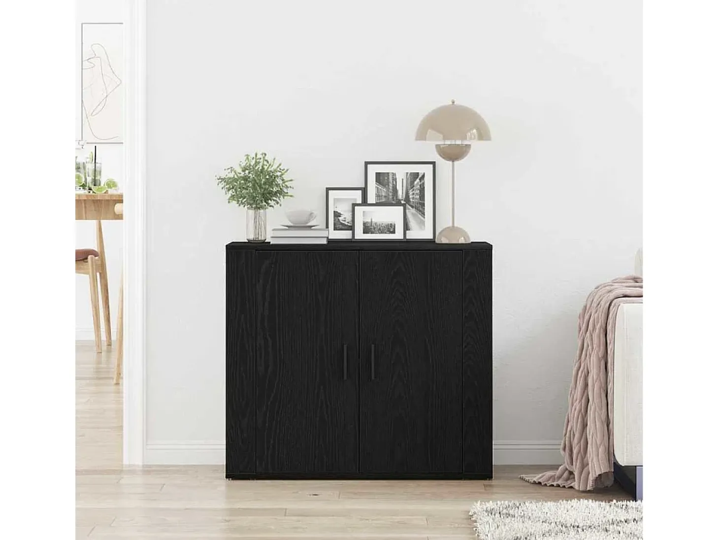 Sideboard Roble negro 80 x 33 x 70 cm Madera contrachapada