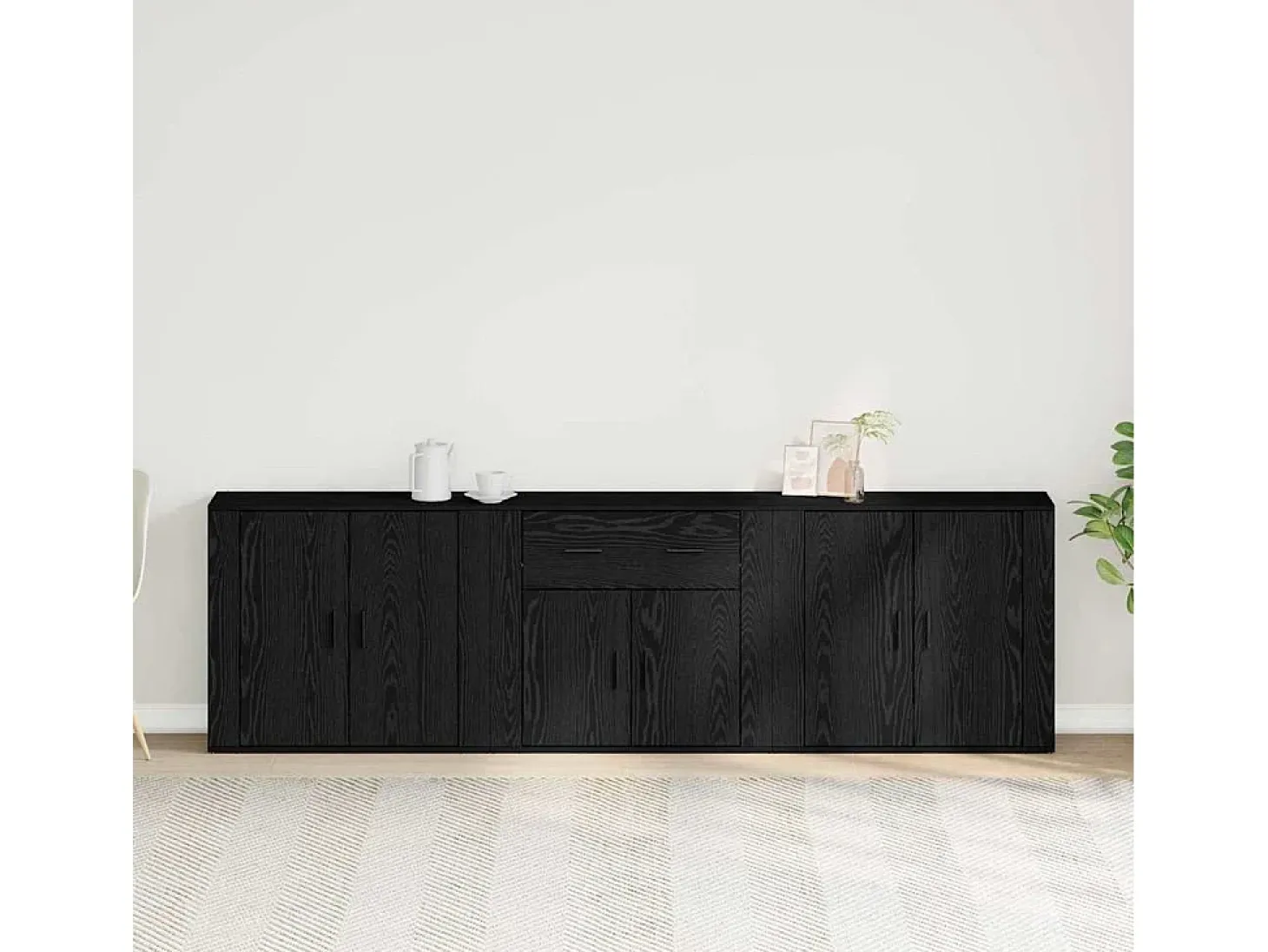 Sideboard Roble Negro 240 x 33 x 70 cm Madera contrachapada