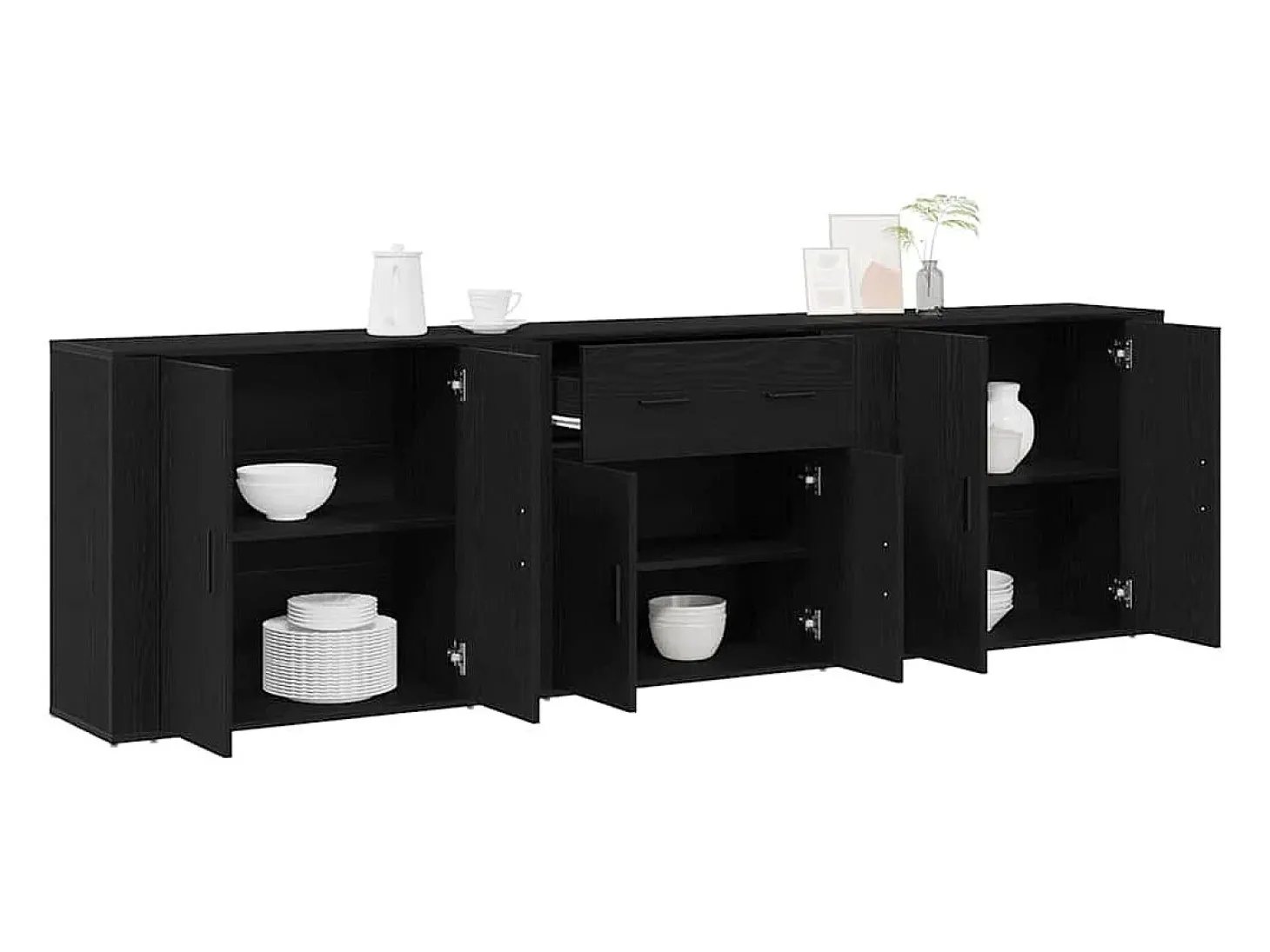 Sideboard Roble Negro 240 x 33 x 70 cm Madera contrachapada