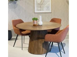 SIENNE-Mesa de comedor redonda 4 personas D130 cm de madera