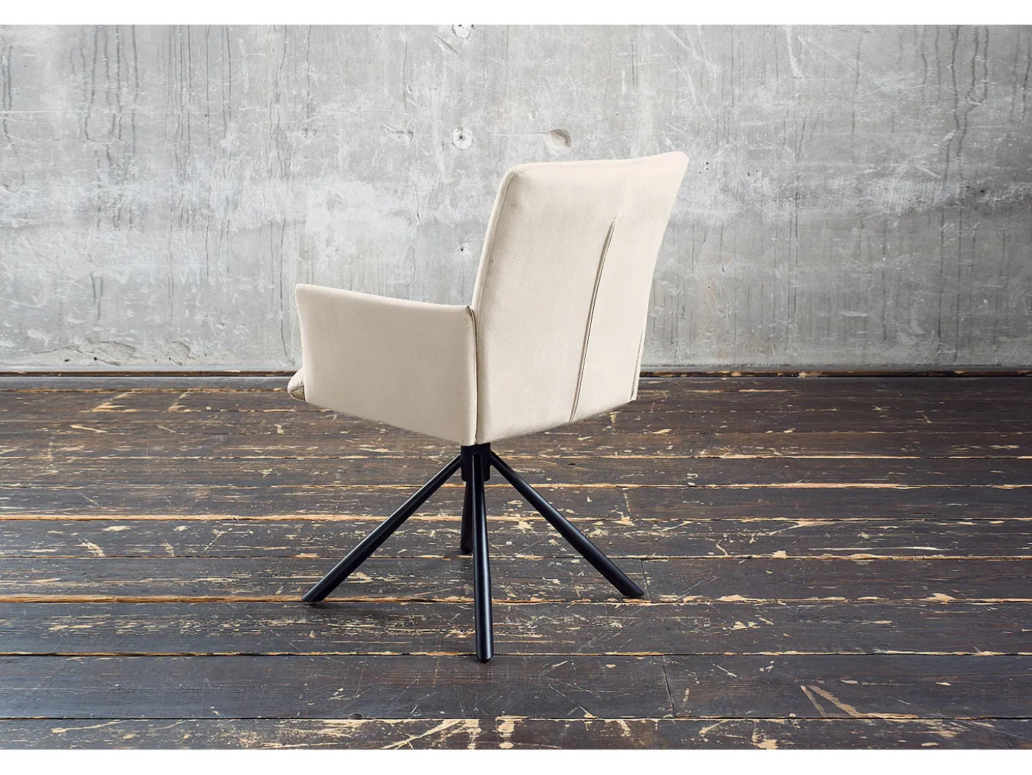 Silla - blanco crema terciopelo - KYRA