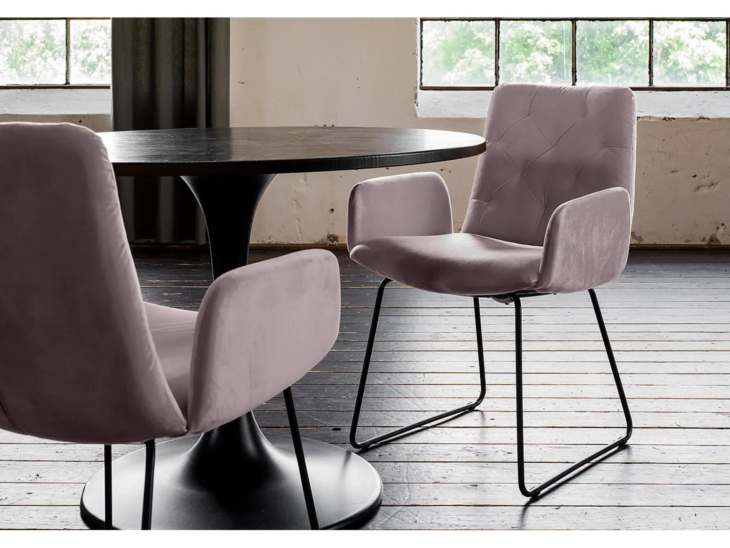 Silla - Gris terciopelo - NEW CHARME