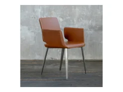 Silla - marrón cuero sintético - HAMA