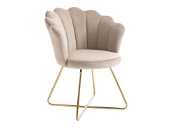 Silla - Terciopelo y metal - Color: beige - FIORI