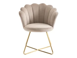 Silla - Terciopelo y metal - Color: beige - FIORI