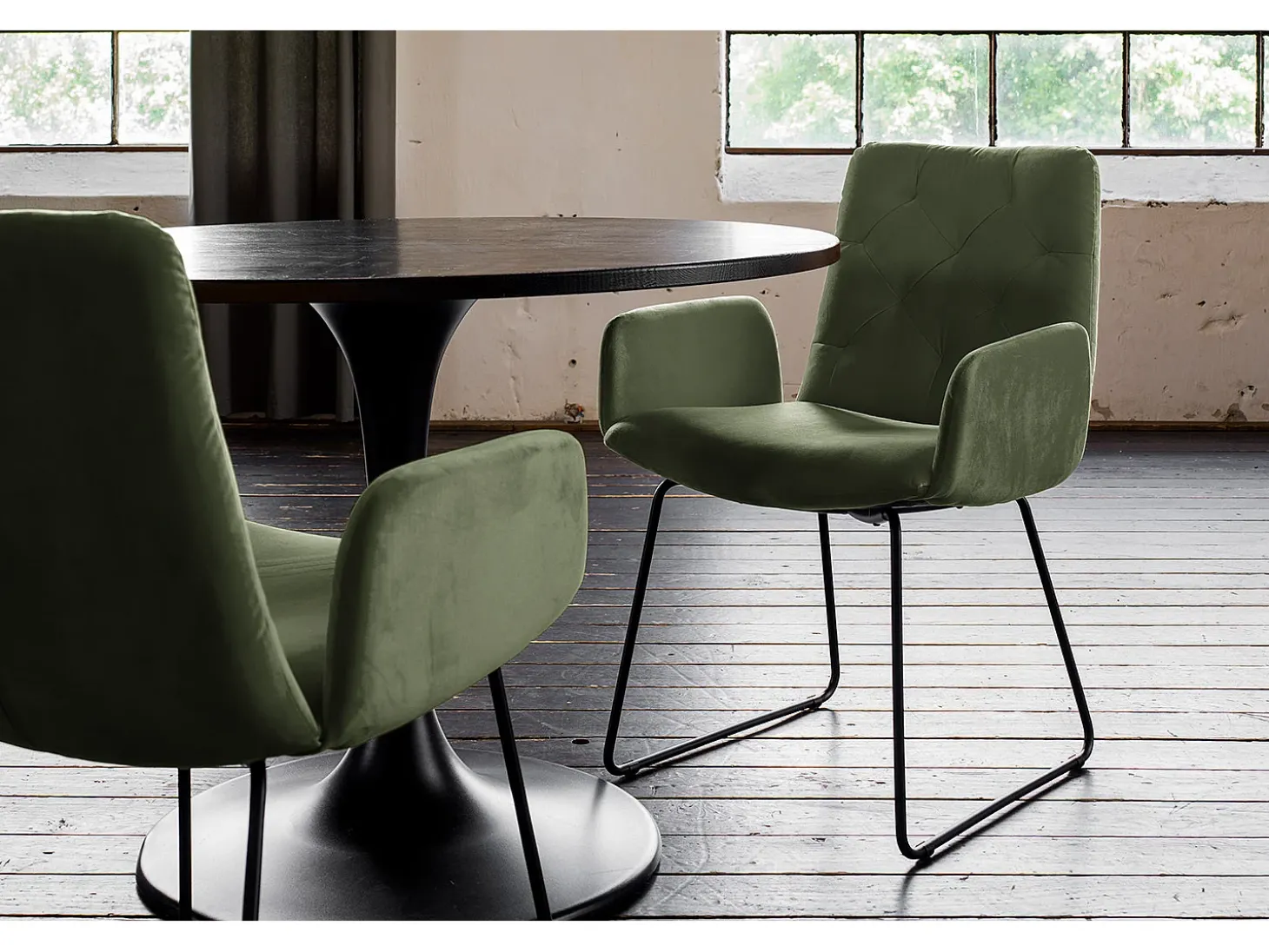 Silla - Verde terciopelo - NEW CHARME
