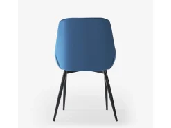 Silla acolchada moderna de terciopelo para cocina y salón-comedor Jarva - Azul