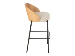 Silla alta de bar LONE: diseño elegante y comodidad garantizada-Color Marrón