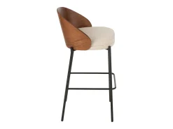 Silla alta de bar LONE: diseño elegante y comodidad garantizada-Color Marrón