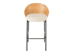 Silla alta de bar LONE: diseño elegante y comodidad garantizada-Color ribete verde crudo