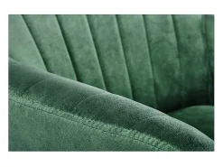 Silla AMY de terciopelo verde con cojín de asiento y patas de metal negro