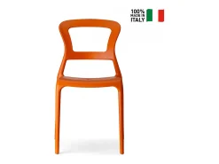 Silla apilable de diseño moderno para cocina, bar y restaurante Scab Pepper - Naranja
