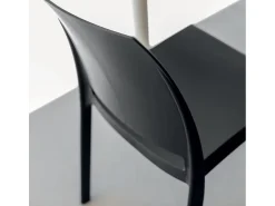 Silla apilable de resina fabricada en Italia diseño para interior y exterior SOFIA Blanco 4 uds