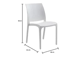 Silla apilable de resina fabricada en Italia diseño para interior y exterior SOFIA Blanco 4 uds