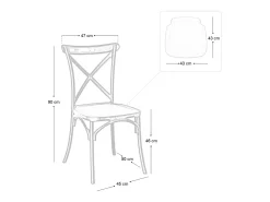 Silla apilable Sprint en forma de cruz de polipropileno blanco x6