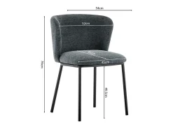 Silla 'ARTHUS' Tela Gris oscuro, dimensiones H76 x L52 x P54, ideal para tu cocina o comedor.